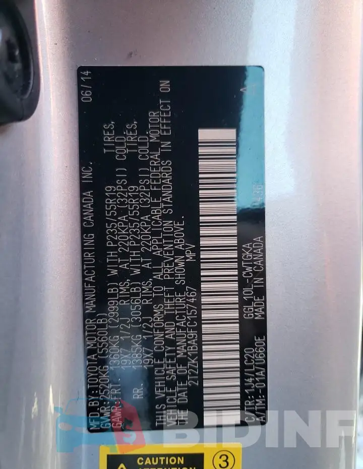 2T2ZK1BA9FC157467 Photo# 13