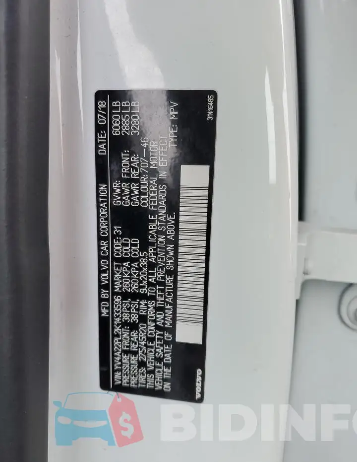 YV4A22PL2K1433596 Photo# 13