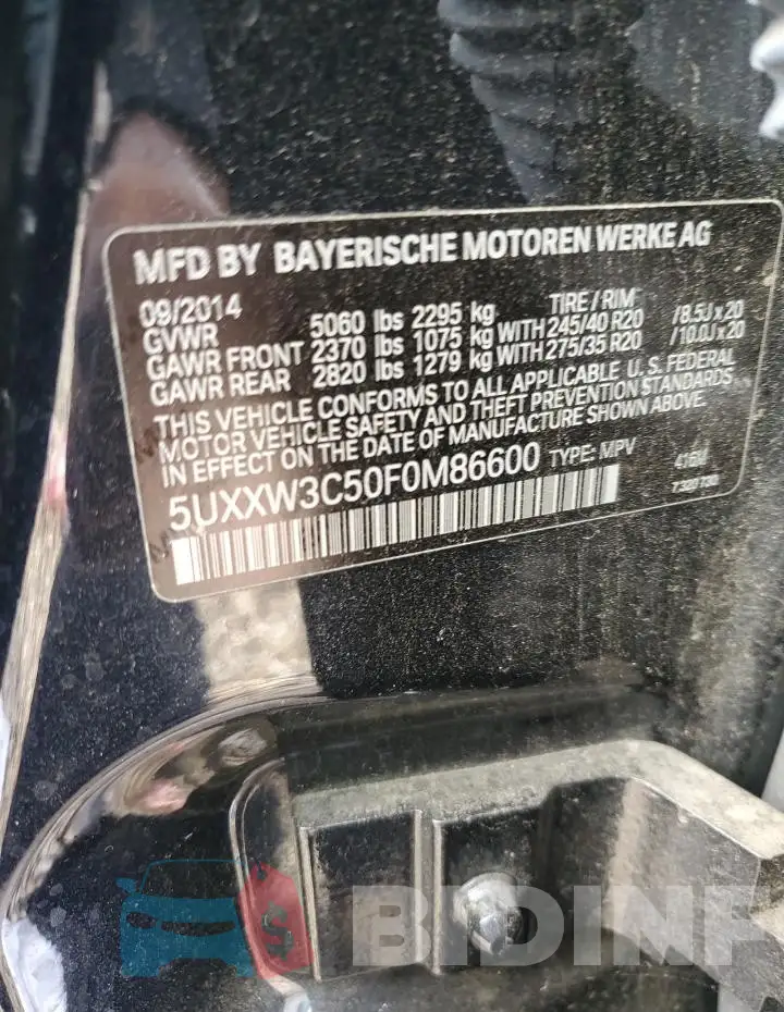5UXXW3C50F0M86600 Photo# 12
