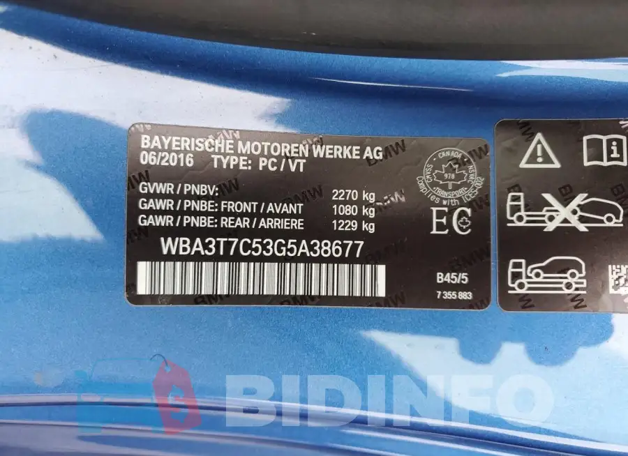 WBA3T7C53G5A38677 Photo# 13