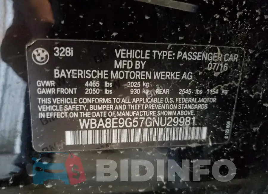WBA8E9G57GNU29981 Photo# 12