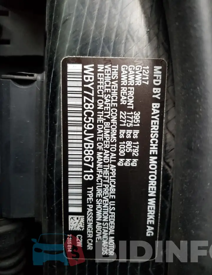 WBY7Z8C59JVB86718 Photo# 12