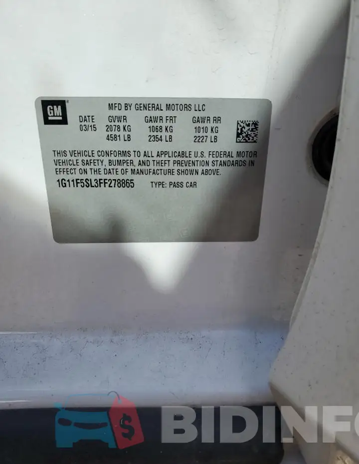 1G11F5SL3FF278865 Photo# 12