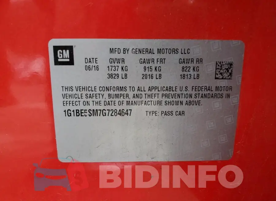 1G1BE5SM7G7284647 Photo# 12