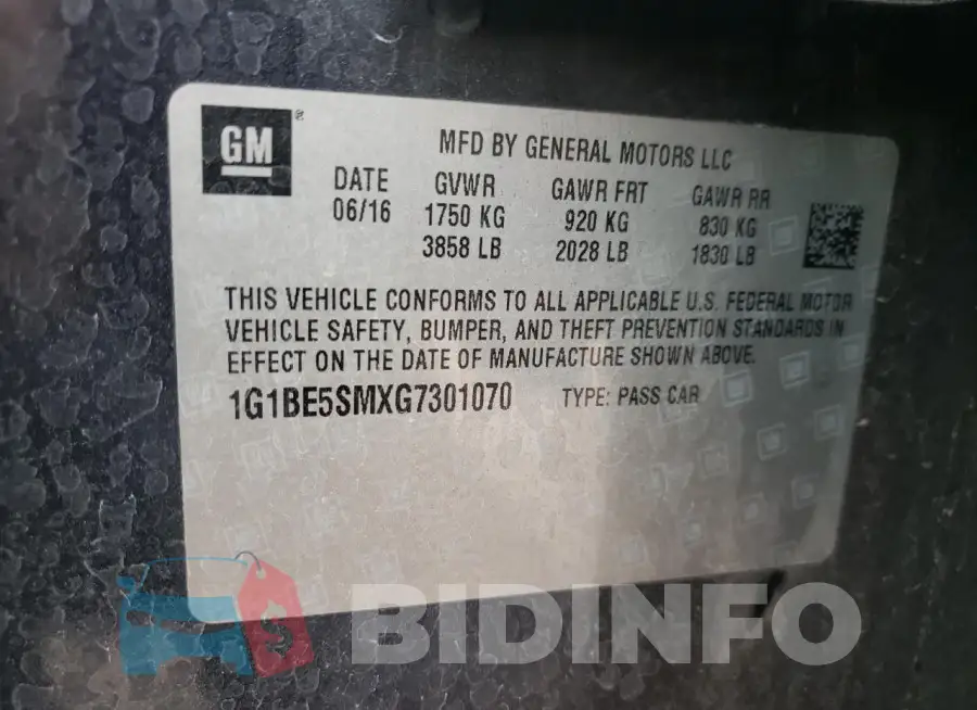 1G1BE5SMXG7301070 Photo# 13
