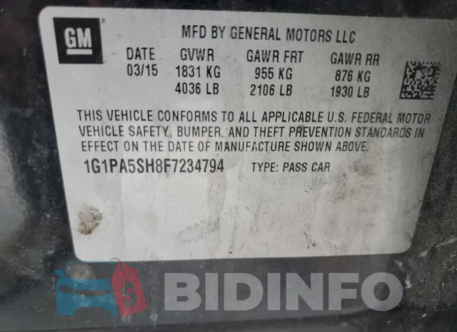 1G1PA5SH8F7234794 Photo# 12