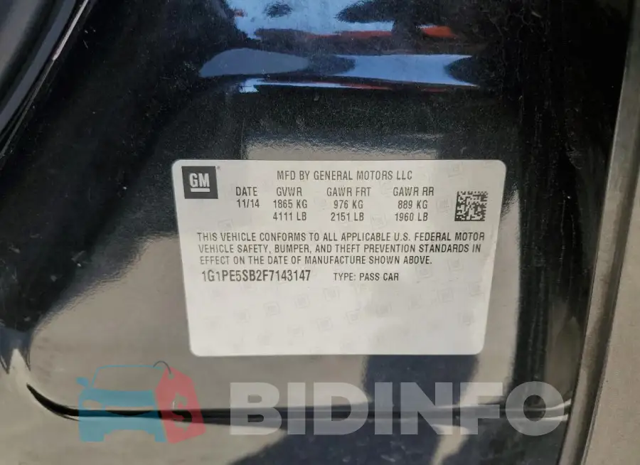 1G1PE5SB2F7143147 Photo# 12