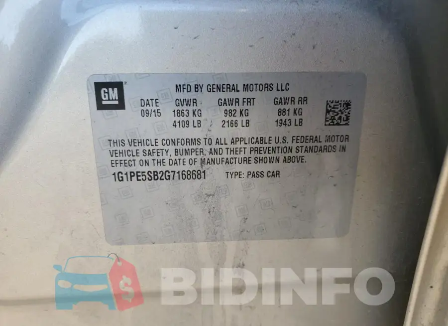 1G1PE5SB2G7168681 Photo# 12