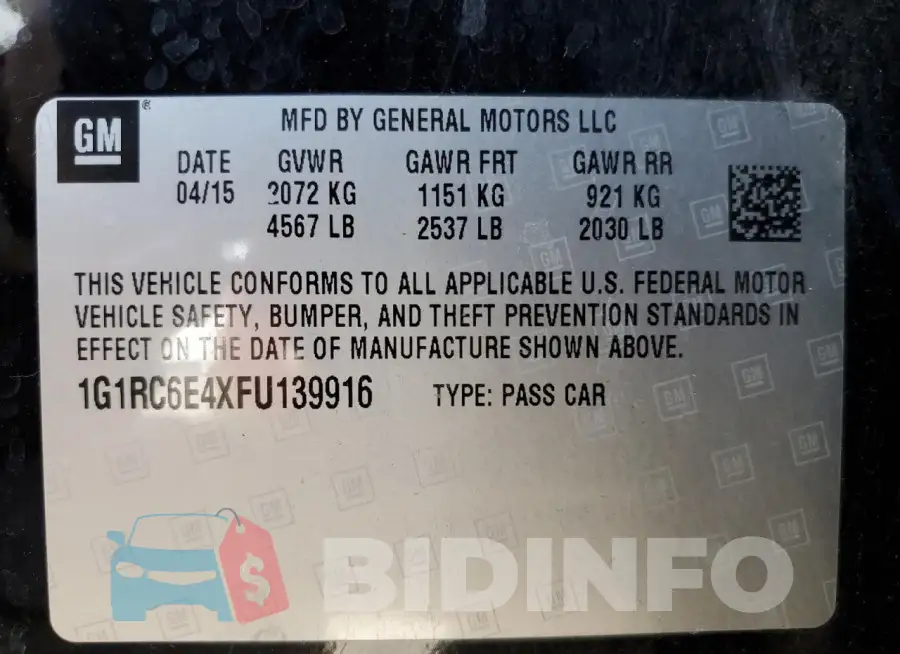 1G1RC6E4XFU139916 Photo# 12