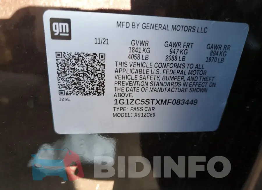 1G1ZC5STXMF083449 Photo# 12