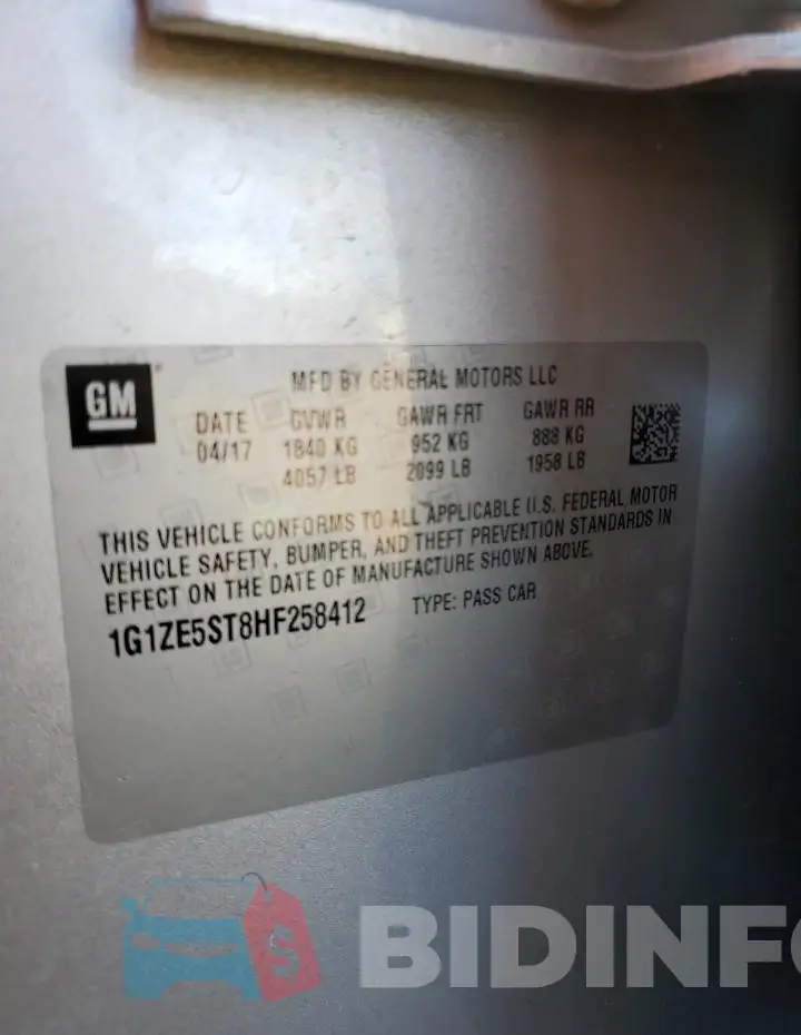 1G1ZE5ST8HF258412 Photo# 13