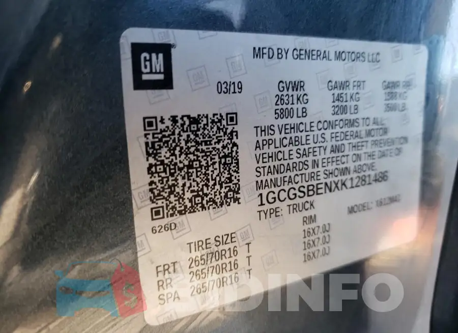 1GCGSBENXK1281486 Photo# 13