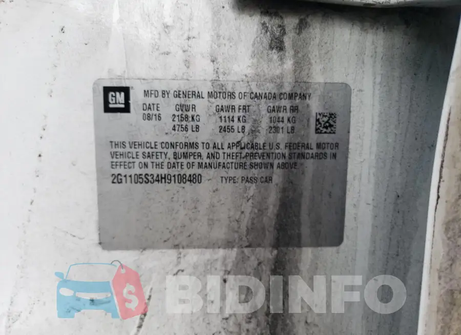 2G1105S34H9108480 Photo# 12