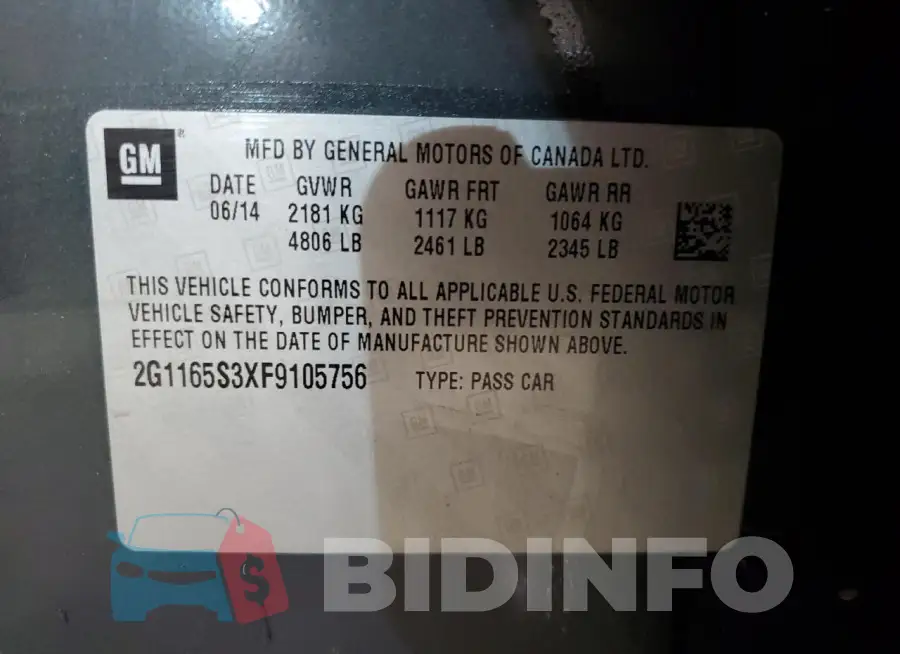 2G1165S3XF9105756 Photo# 12