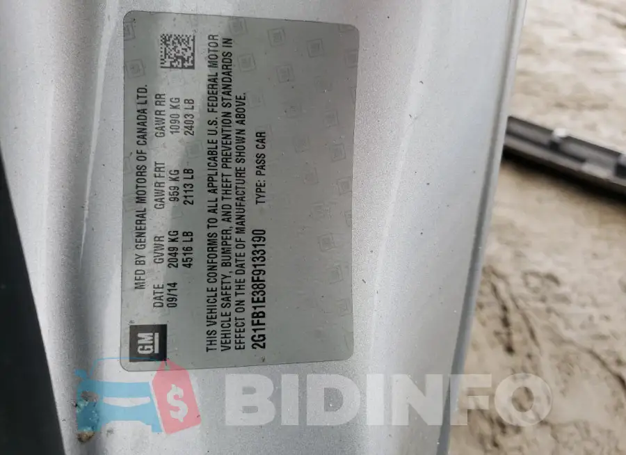 2G1FB1E38F9133190 Photo# 12