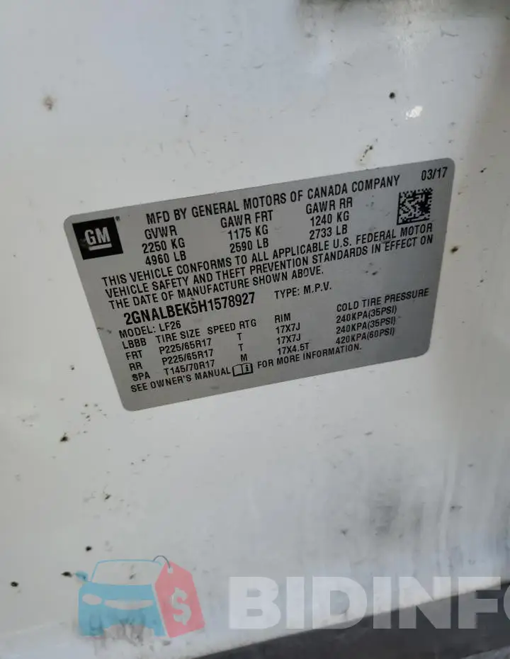 2GNALBEK5H1578927 Photo# 12