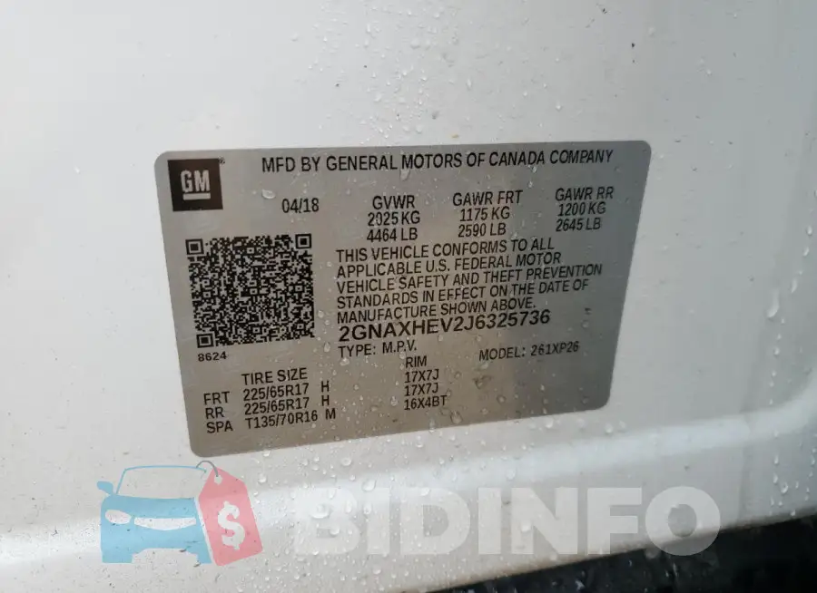 2GNAXHEV2J6325736 Photo# 13