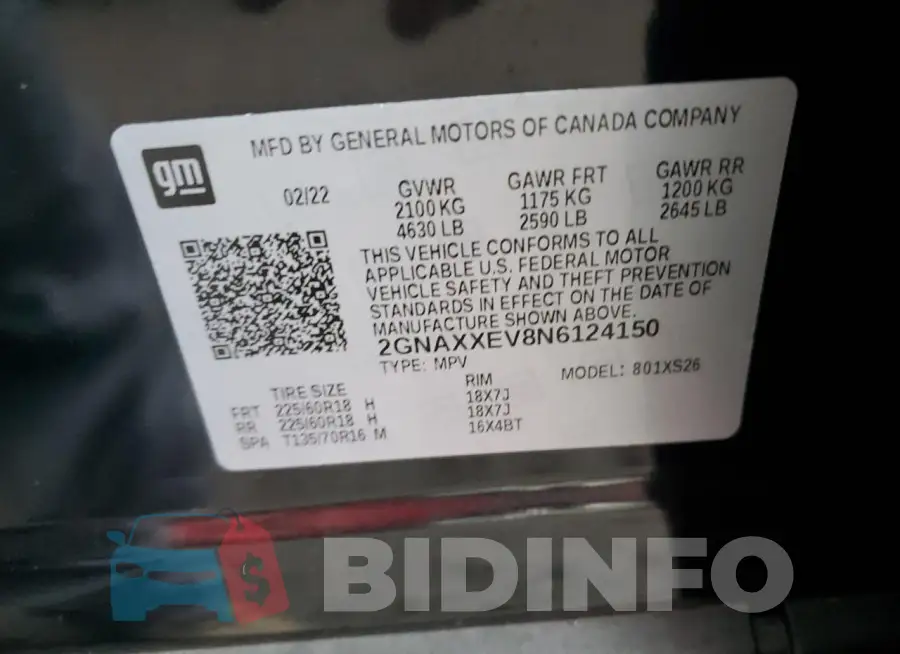 2GNAXXEV8N6124150 Photo# 13