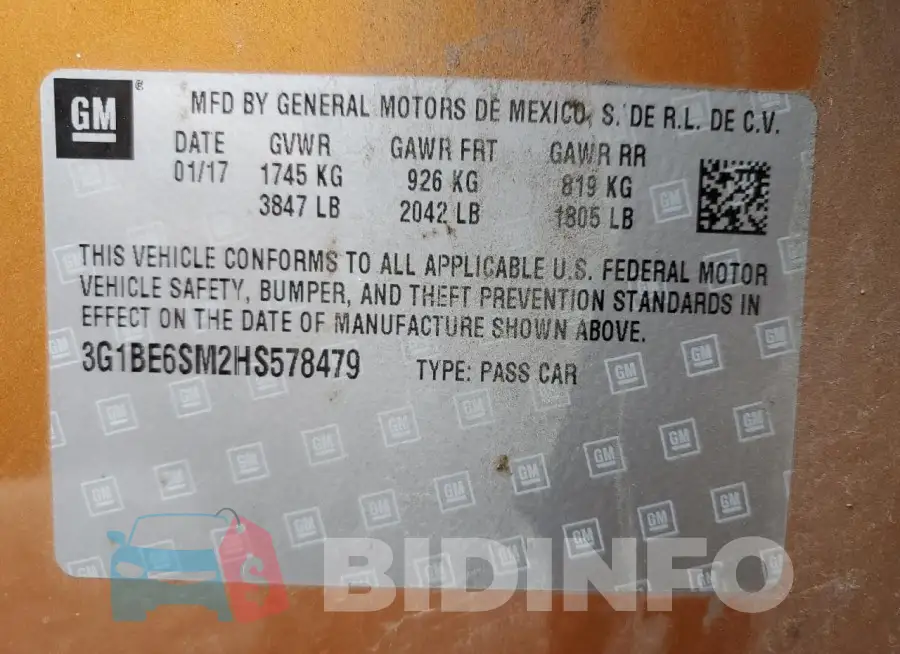 3G1BE6SM2HS578479 Photo# 12