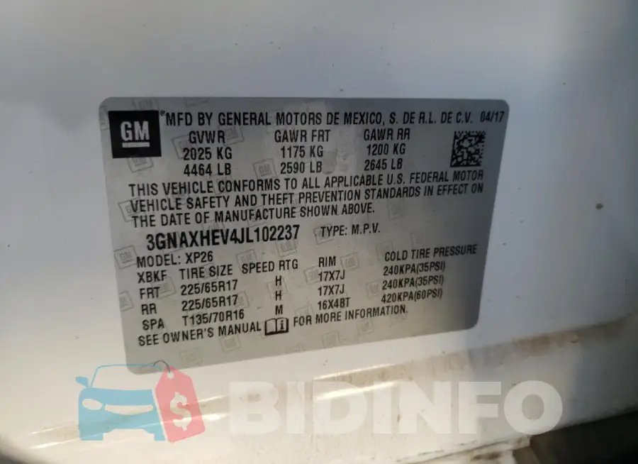 3GNAXHEV4JL102237 Photo# 13