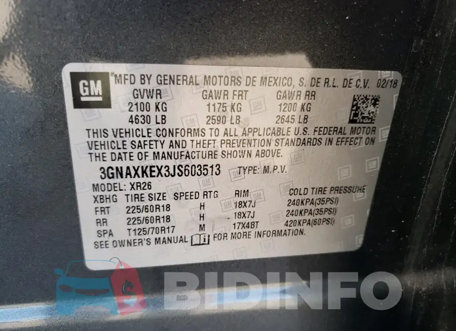 3GNAXKEX3JS603513 Photo# 13