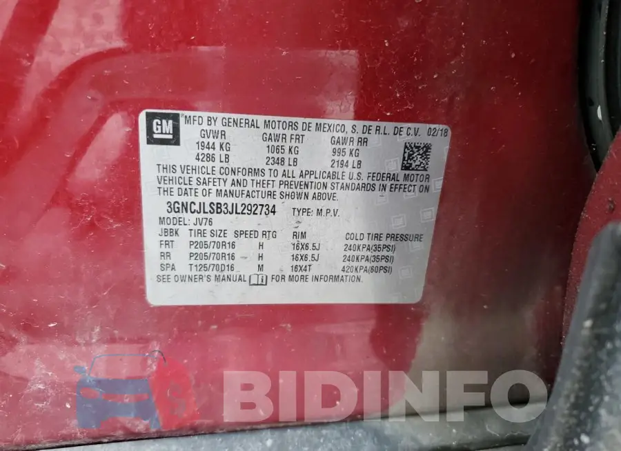 3GNCJLSB3JL292734 Photo# 12