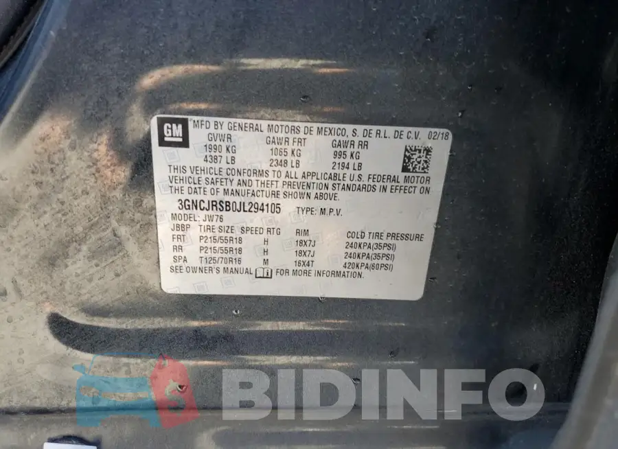 3GNCJRSB0JL294105 Photo# 13