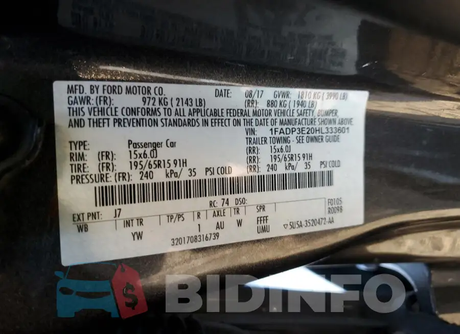 1FADP3E20HL333601 Photo# 12