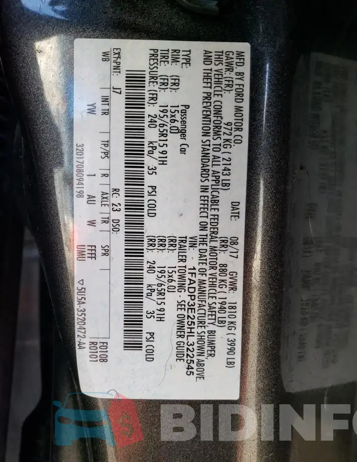 1FADP3E25HL322545 Photo# 13