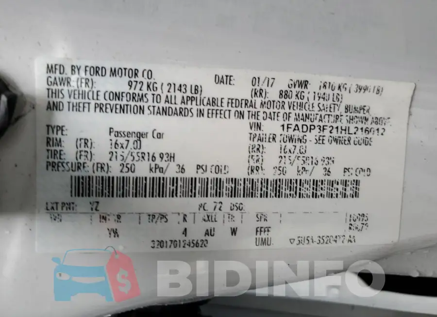1FADP3F21HL216012 Photo# 13