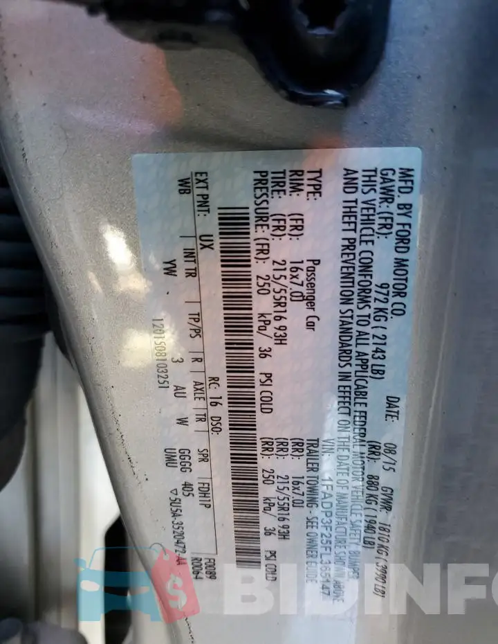 1FADP3F25FL365147 Photo# 12