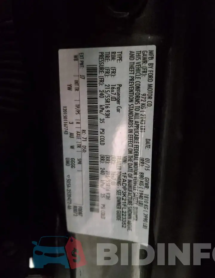 1FADP3K21FL223352 Photo# 12