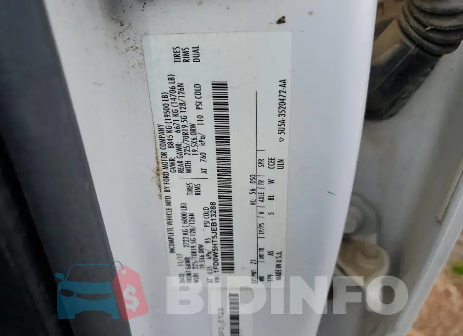 1FD0W5HT5JEB13288 Photo# 12