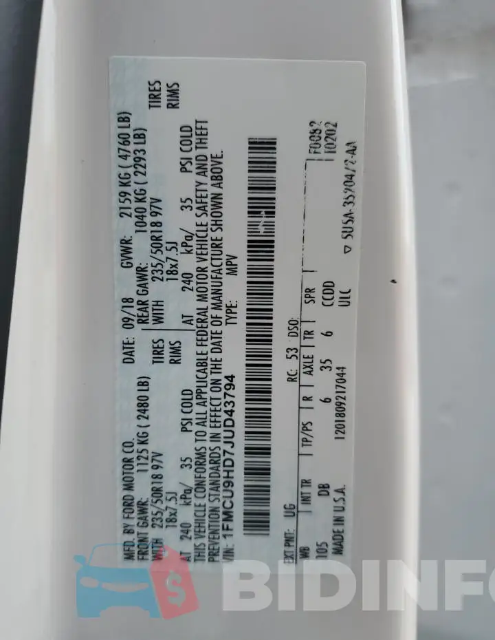 1FMCU9HD7JUD43794 Photo# 12