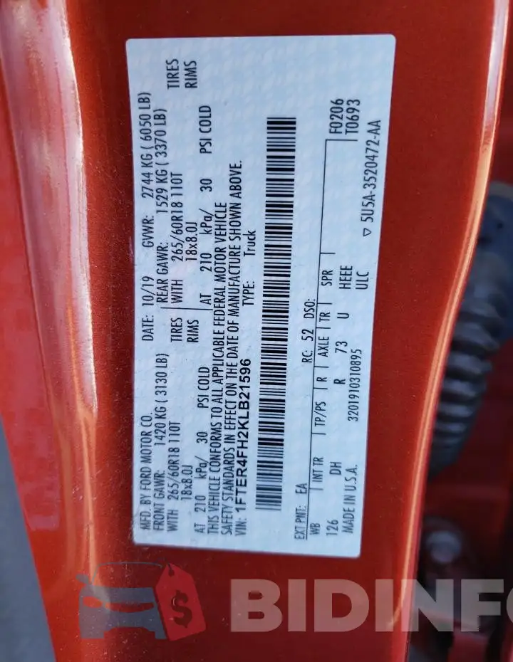 1FTER4FH2KLB21596 Photo# 12