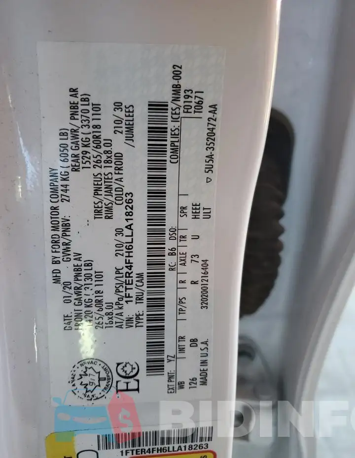 1FTER4FH6LLA18263 Photo# 12