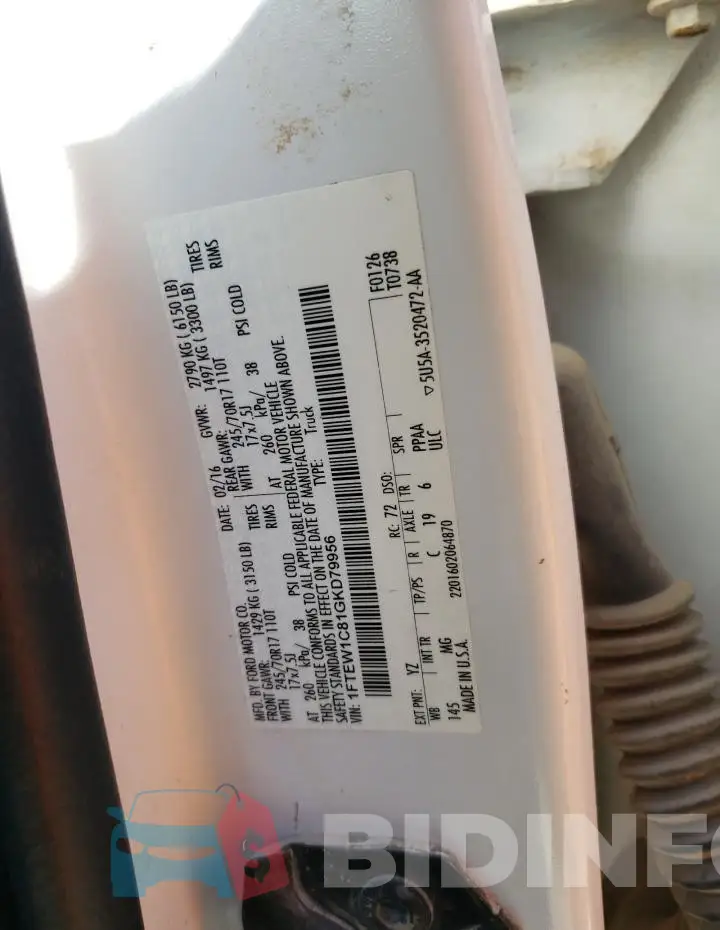 1FTEW1C81GKD79956 Photo# 12