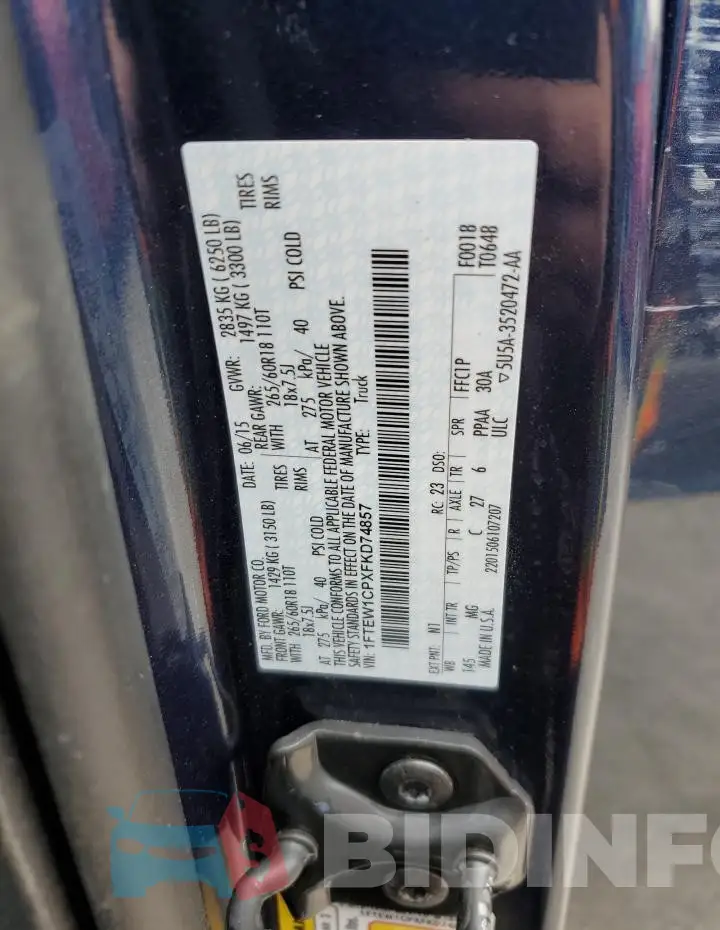 1FTEW1CPXFKD74857 Photo# 12