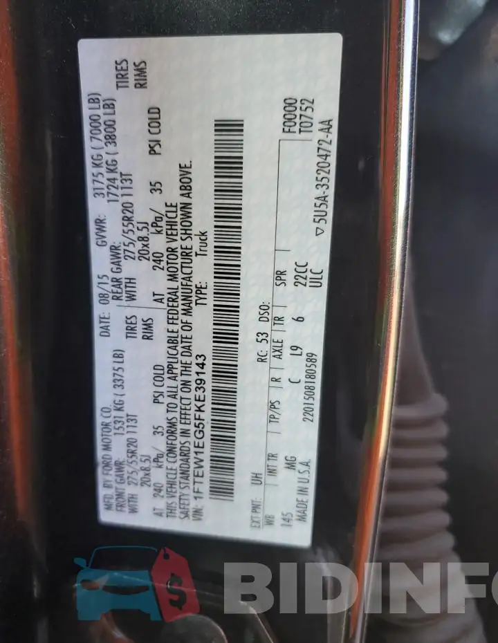 1FTEW1EG5FKE39143 Photo# 12