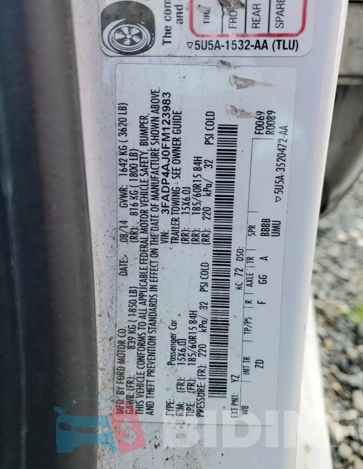 3FADP4AJ0FM123983 Photo# 12