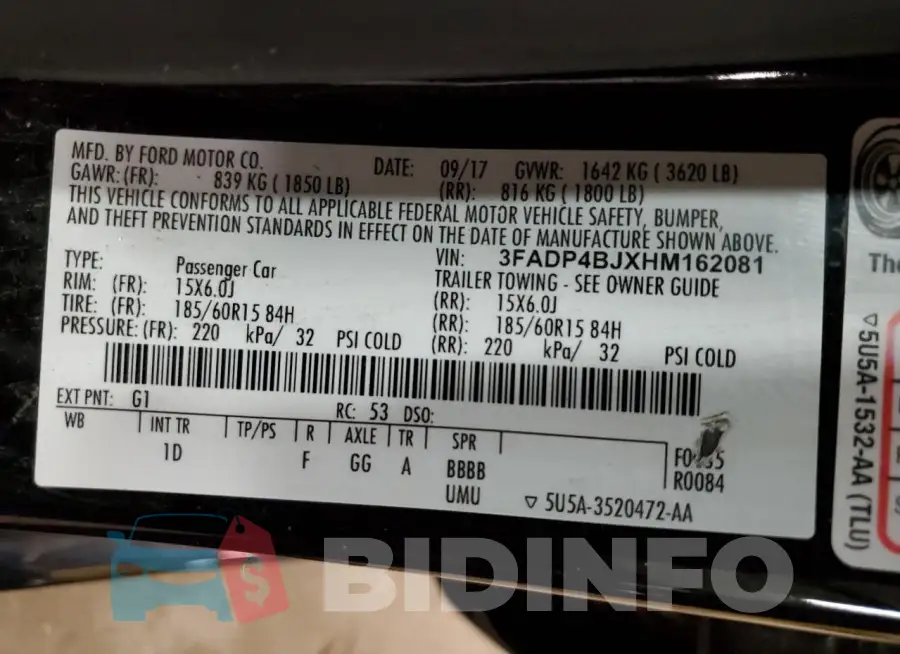 3FADP4BJXHM162081 Photo# 12