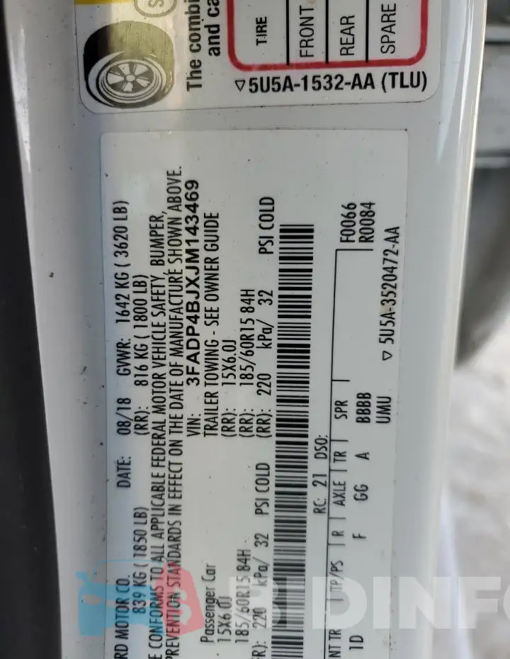 3FADP4BJXJM143469 Photo# 12