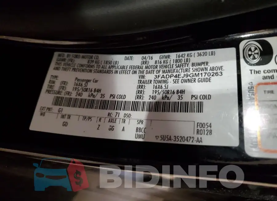 3FADP4EJ9GM170263 Photo# 12