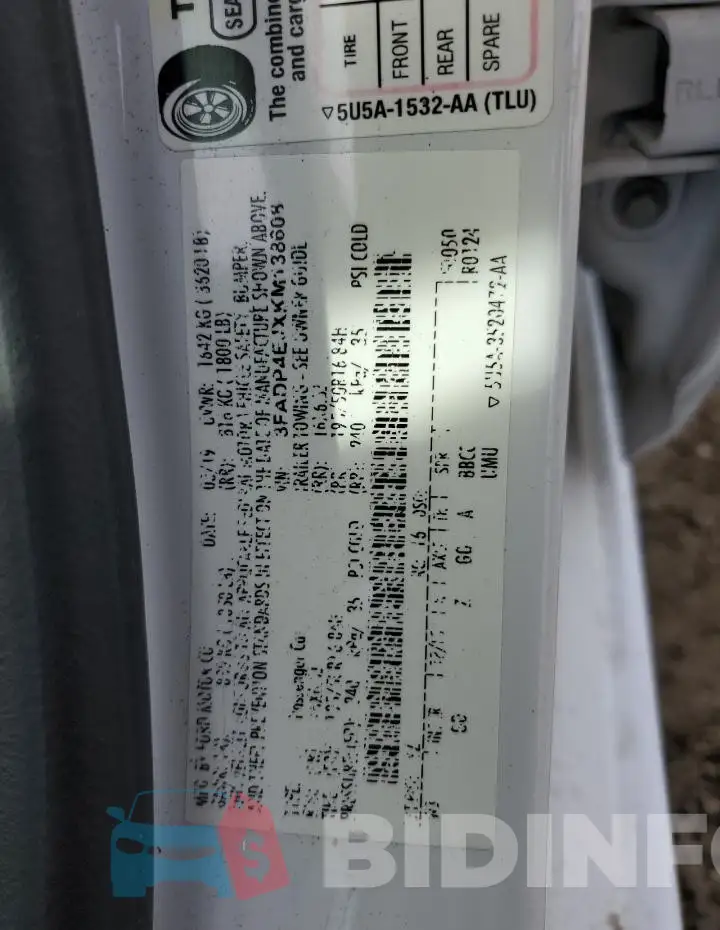 3FADP4EJXKM138608 Photo# 13