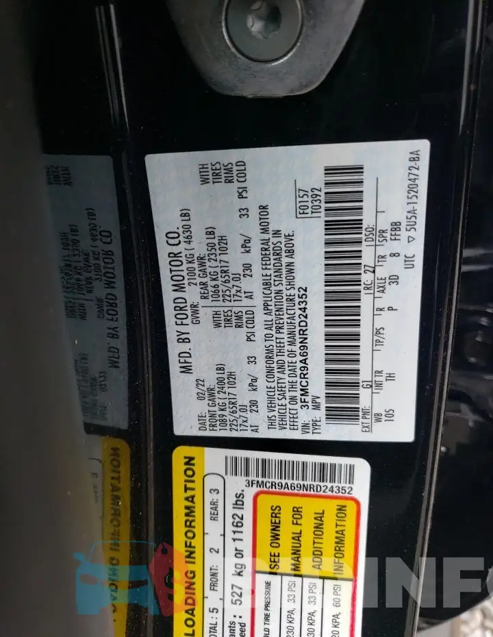 3FMCR9A69NRD24352 Photo# 13
