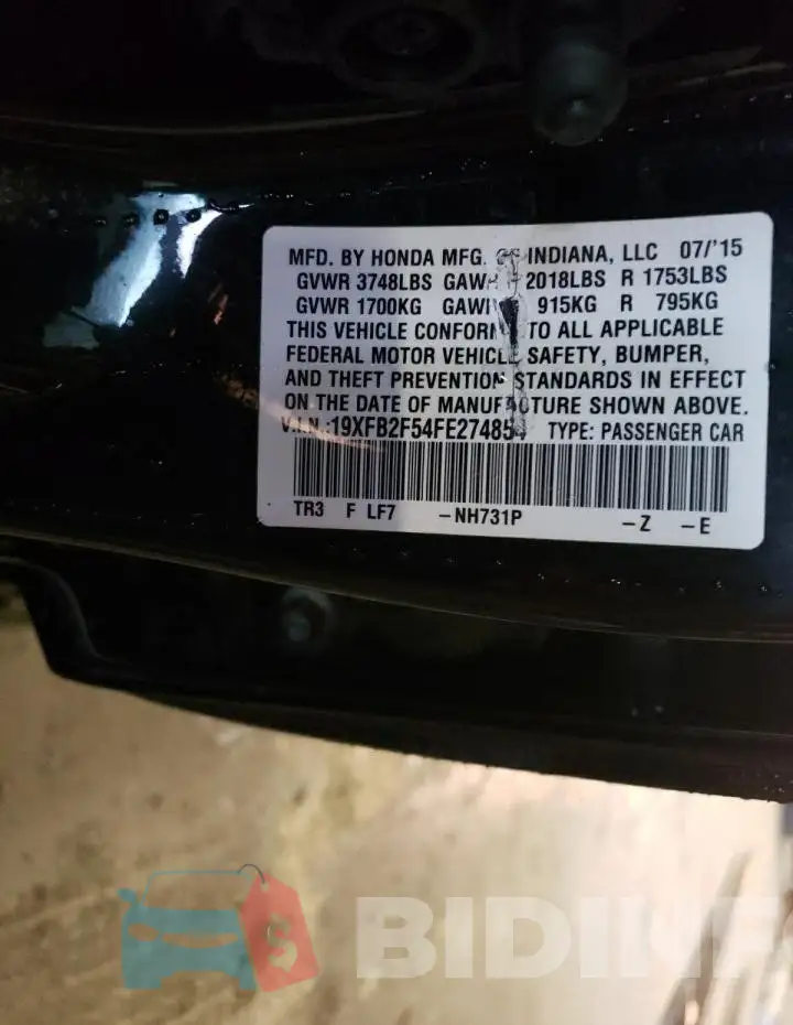 19XFB2F54FE274854 Photo# 12