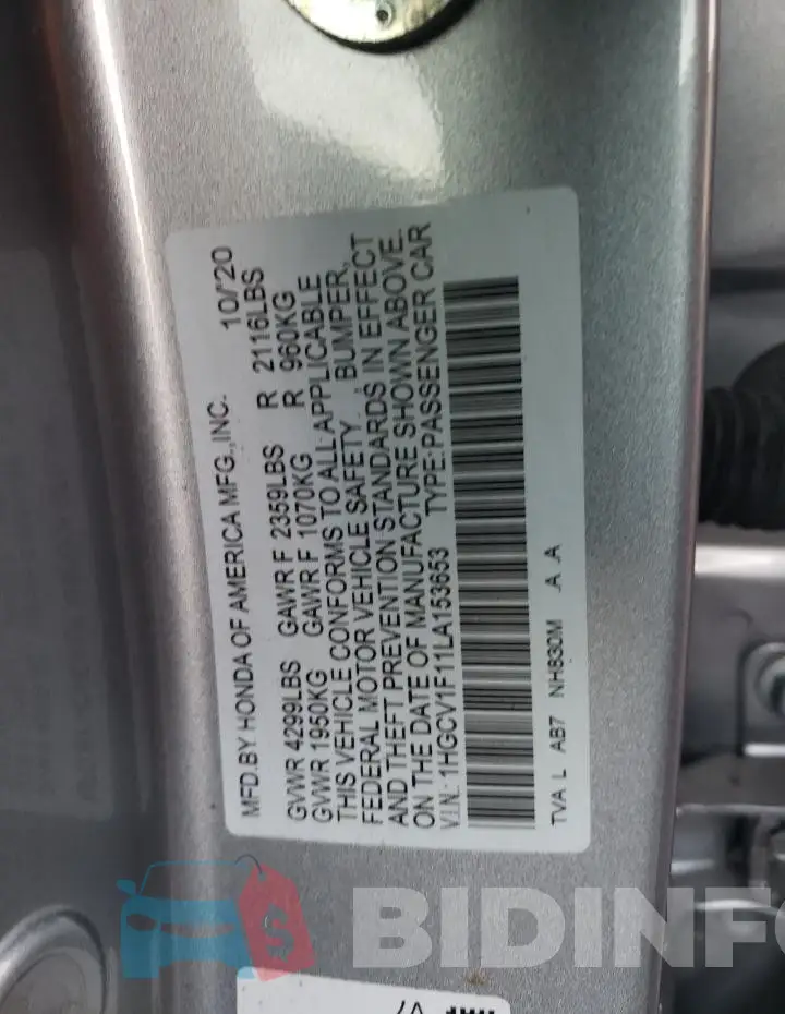 1HGCV1F11LA153653 Photo# 12