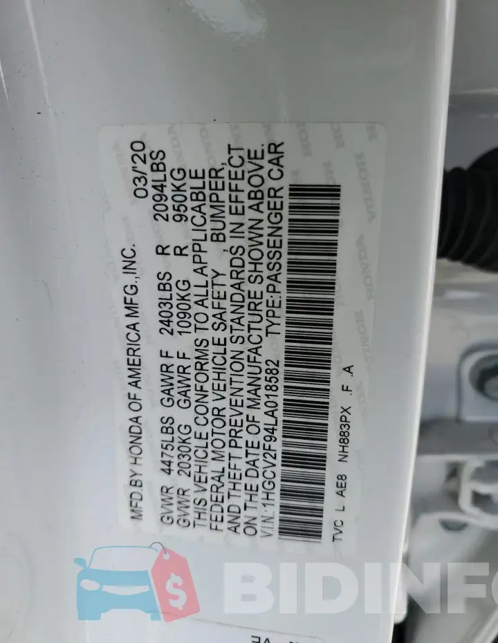 1HGCV2F94LA018582 Photo# 12