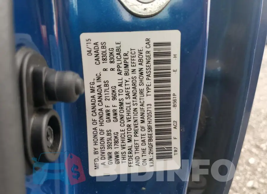 2HGFB6E58FH705713 Photo# 12