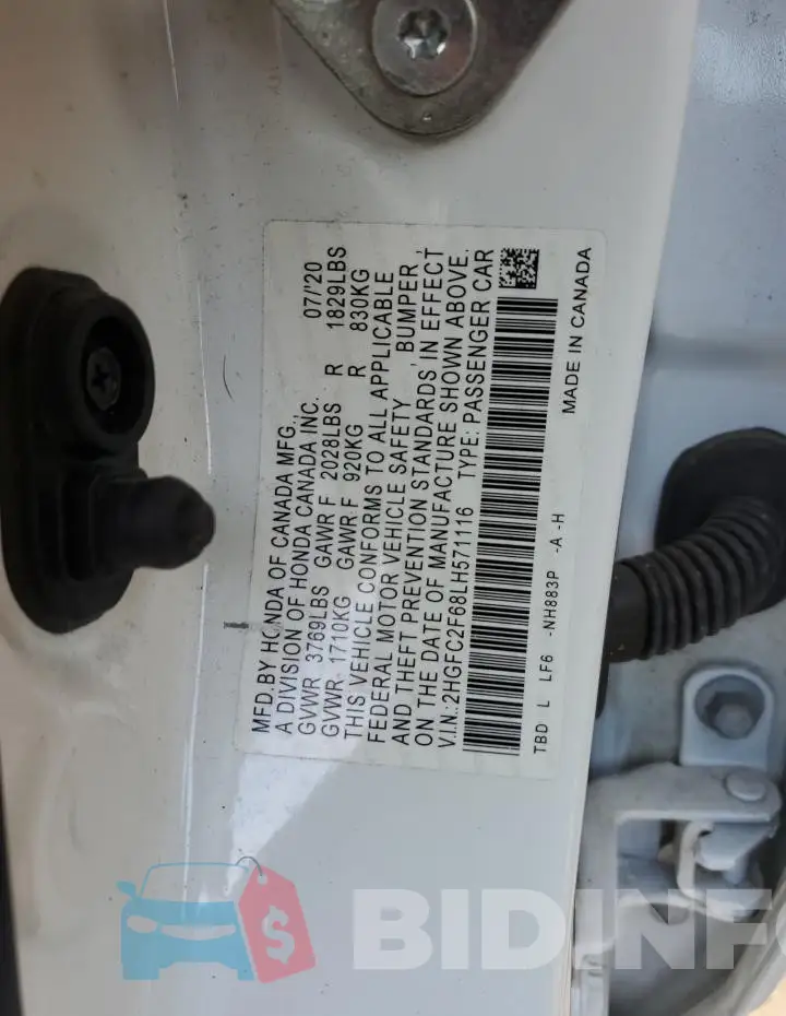 2HGFC2F68LH571116 Photo# 12